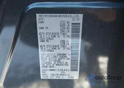 2014 Infiniti Qx60 Hybrid from USA, damaged, VIN 5N1CL0MM8EC526461